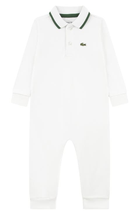 Polo Collar Stretch Cotton Piqué Romper (Baby)