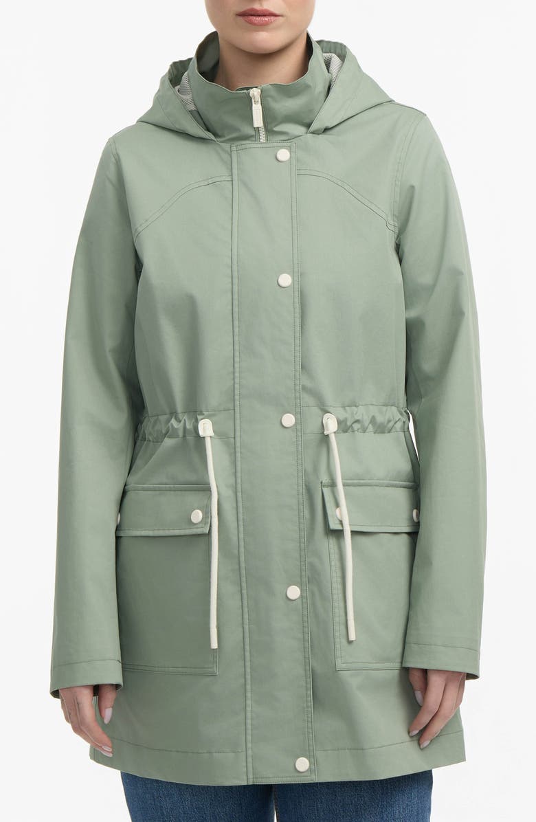 Hunter Ariel Water Repellent Cotton Canvas Jacket, Main, color, Herb Sage