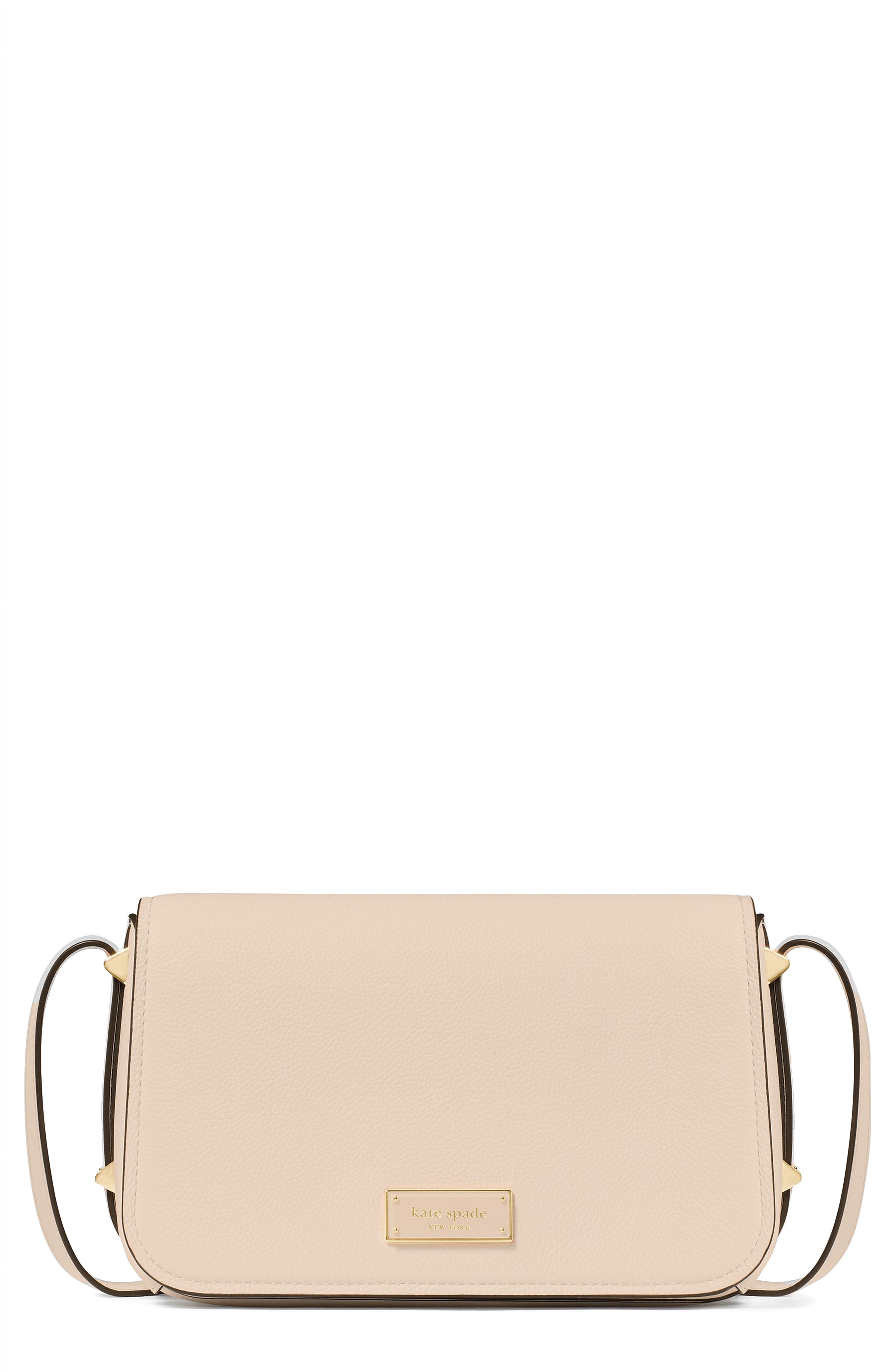small liv pebble leather flap crossbody bag