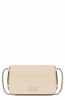 small liv pebble leather flap crossbody bag