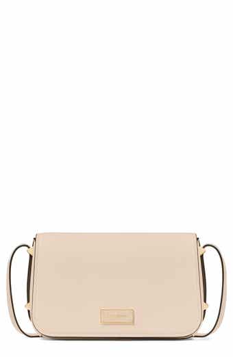 small liv pebble leather flap crossbody bag