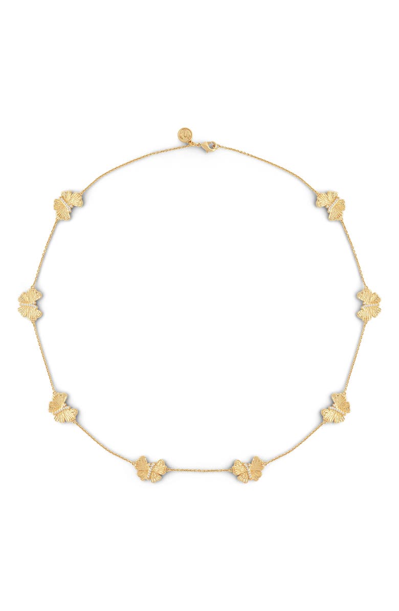 Anabel Aram Jewelry Butterfly Station Necklace, Main, color, Gold