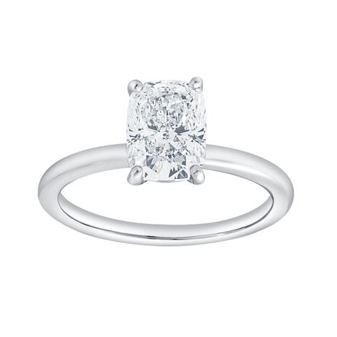 Callista 14K Gold Cushion Cut Lab Grown Diamond Solitaire Engagement Ring - 1.5 Ct