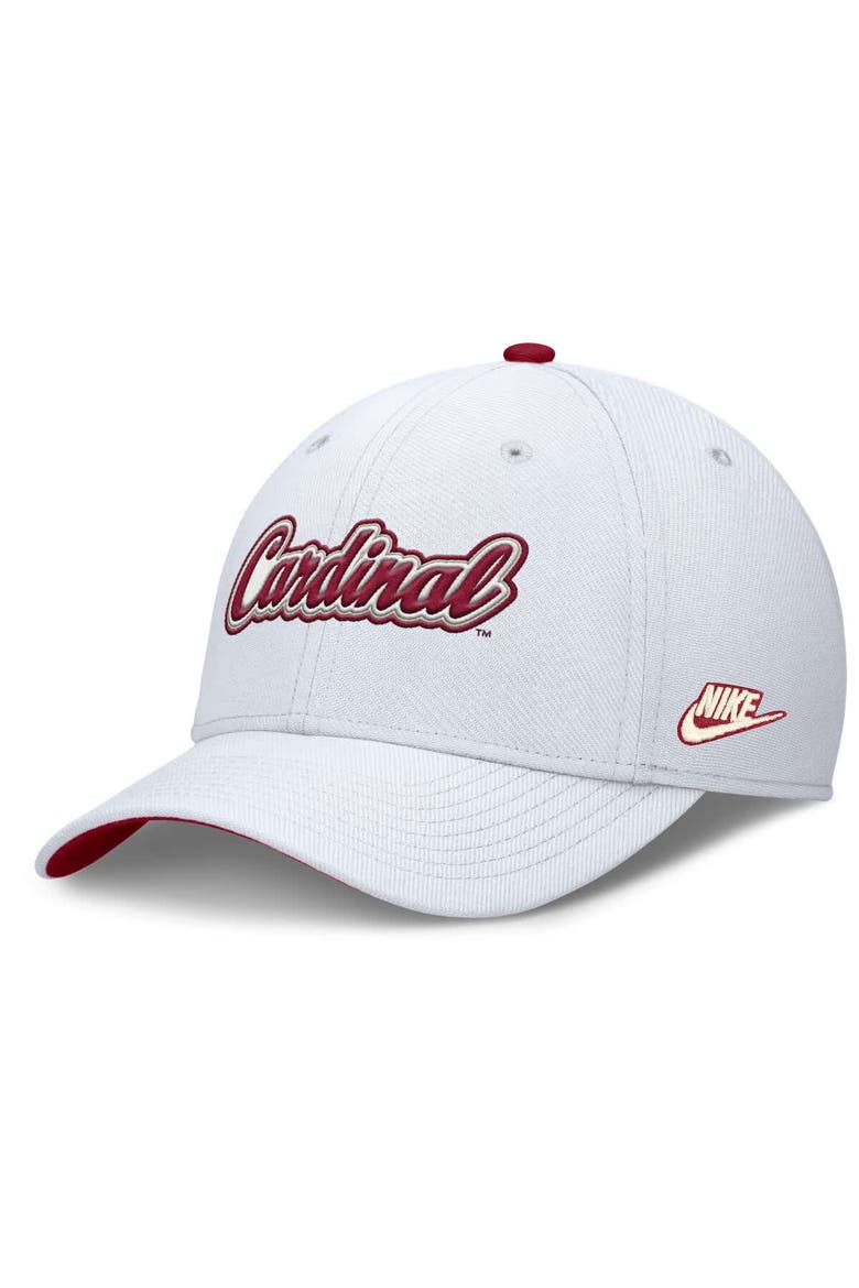 Men's Nike White Stanford Cardinal Legacy Rise Performance Flex Hat, Main, color, White