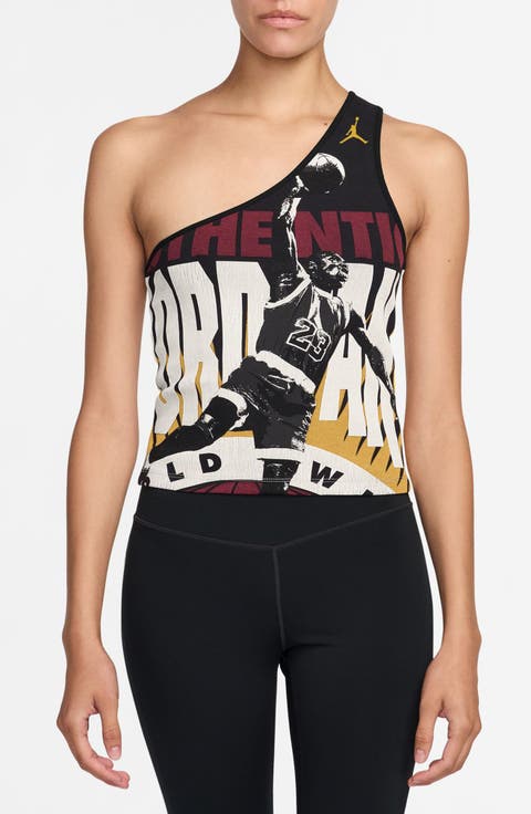 Flight Graphic Print One Shoulder Tank