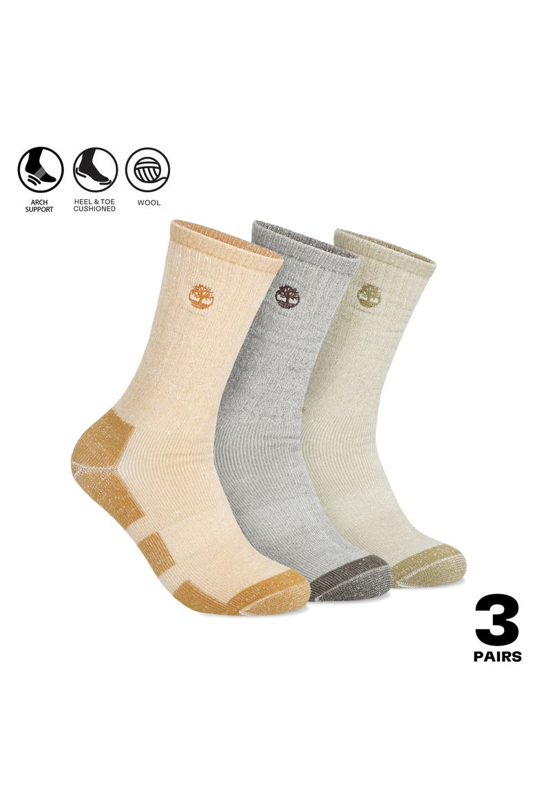 3-Pack Boot Crew Socks, Alternate, color, WHEAT