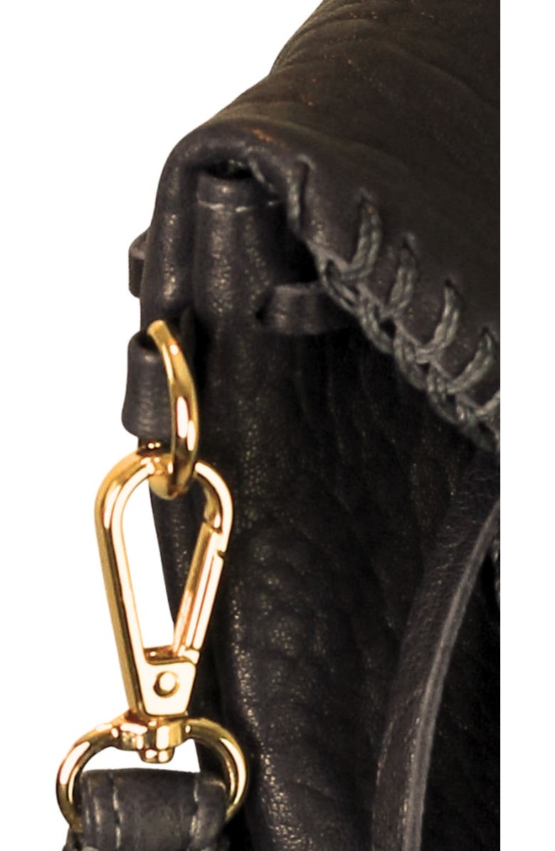 Carlos Falchi Full Size Convertible Butterfly Lambskin Crossbody Bag, Alternate, color, Black Obsidian