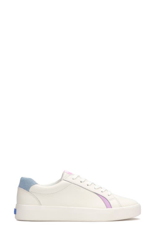Keds Unisex Pursuit Leather Denim Heel Lace Up Leather Sneakers In Snow White