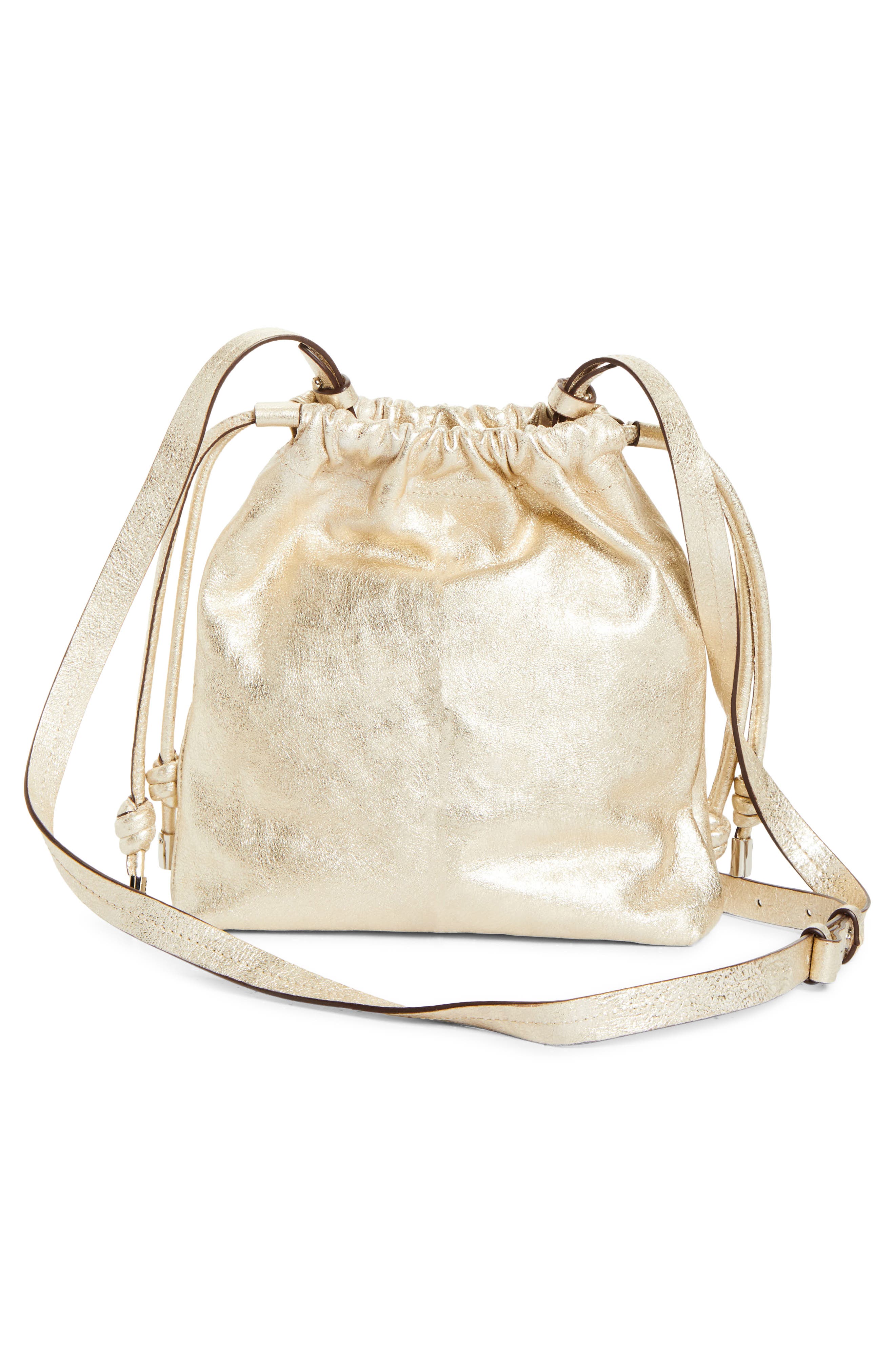 Silven Mini Leather Tote, Alternate, color, LIGHT GOLD