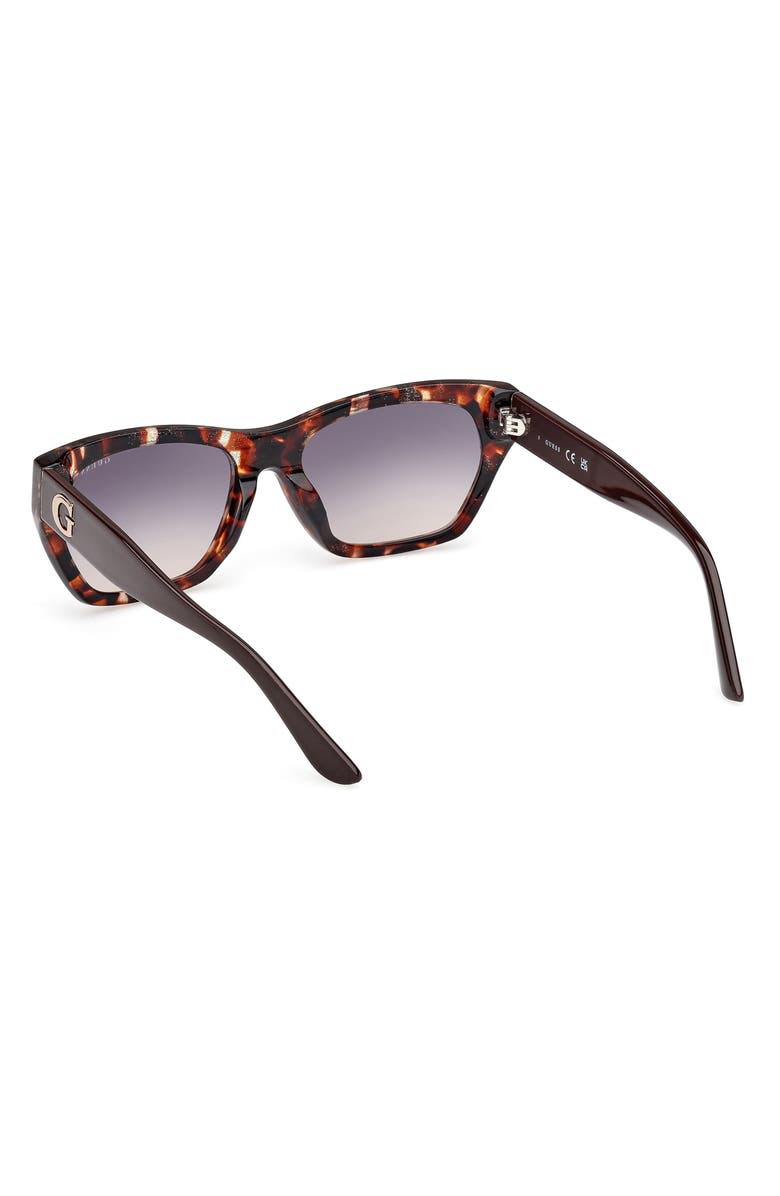 GUESS Geometric Sunglasses, Alternate, color, Dark Havana / Gradient Smoke