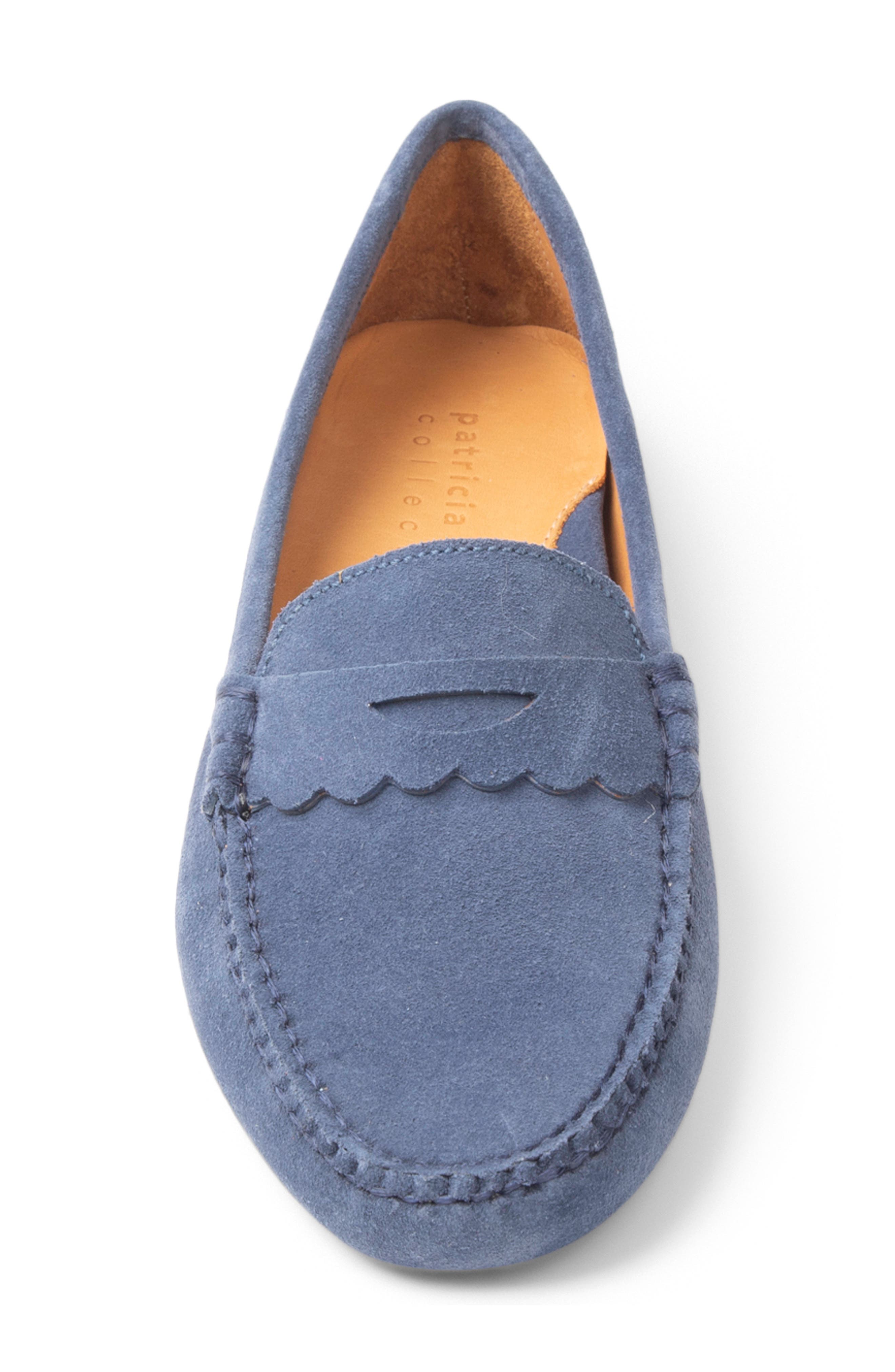 Janet Scalloped Driving Loafer, Alternate, color, NAVY SUEDE