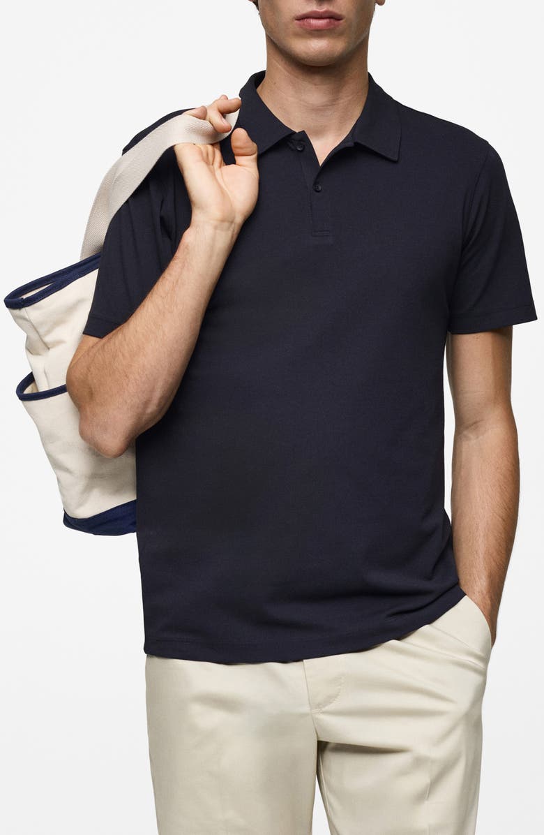 MANGO Slim Fit Piqué Knit Polo, Main, color,