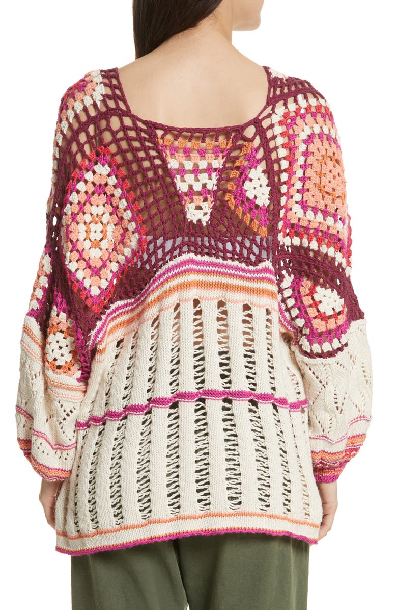 Free People Call Me Crochet Sweater, Alternate, color, 