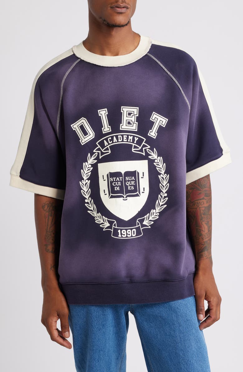 DIET STARTS MONDAY Academy Raglan Sleeve Graphic Sweatshirt, Main, color, 