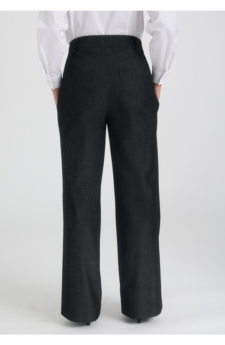 Jessica London Slubbed Denim Trouser, Alternate, color, Black