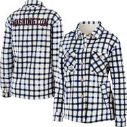 WEAR by Erin Andrews Women's WEAR by Erin Andrews Oatmeal Washington Capitals Plaid Button-Up Shirt Jacket