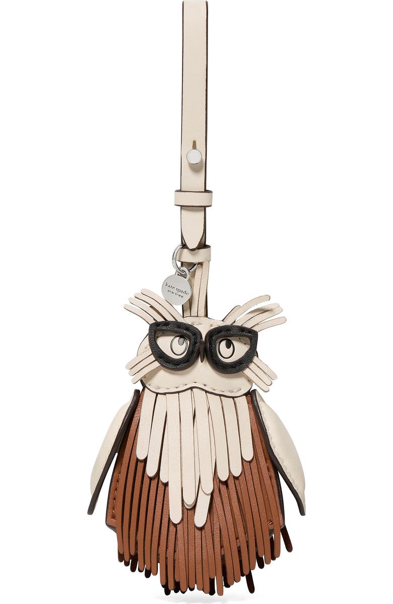 Kate Spade New York charmed ozzy owl bag charm, Main, color, Chestnut Honey Multi