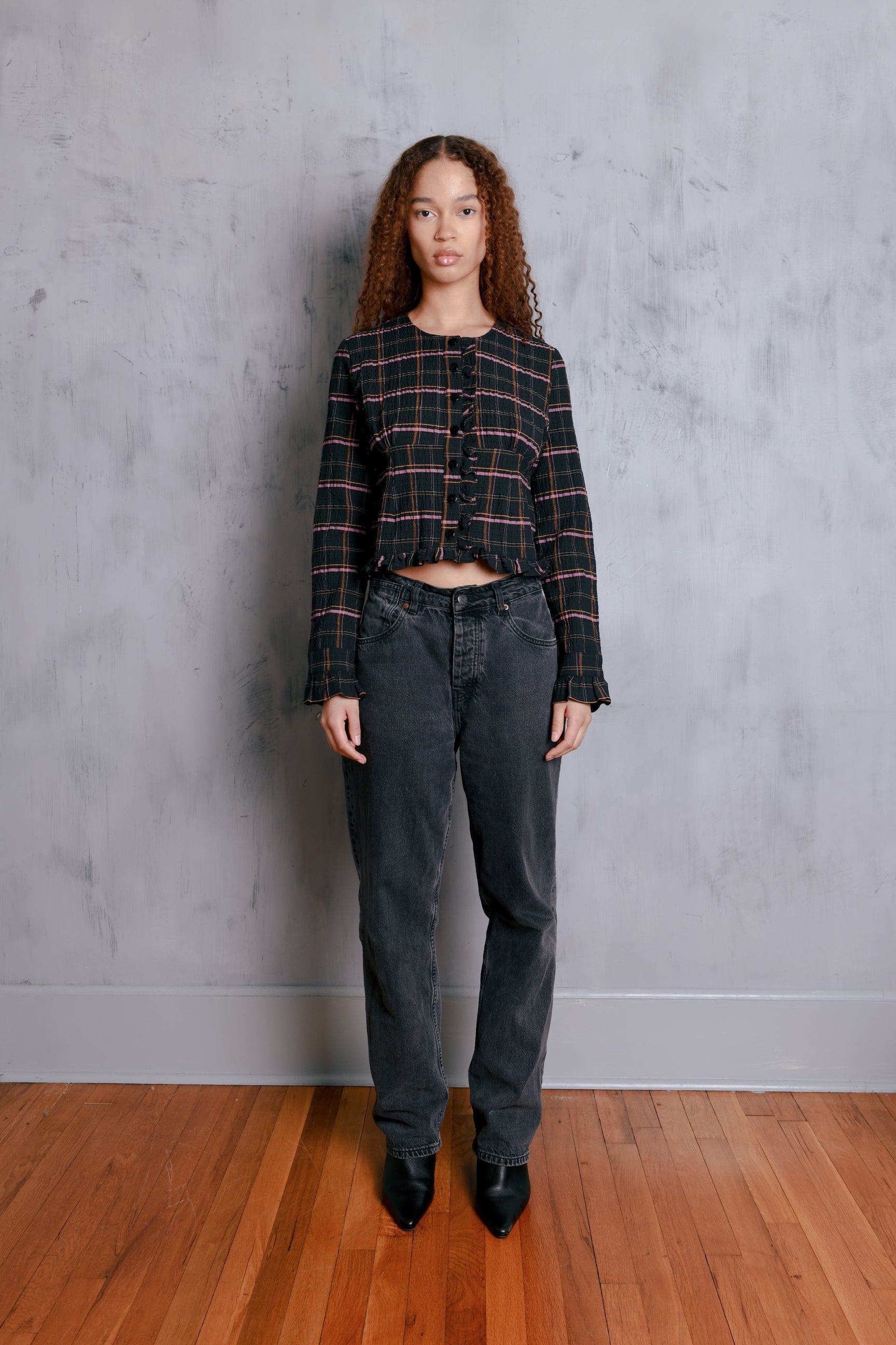 Amelia Ruffle Detail Button Down Top - image 2