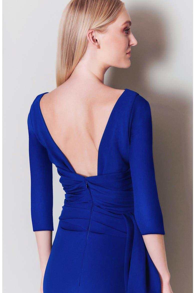 Stretch Crepe Mermaid Gown, Alternate, color, ROYAL