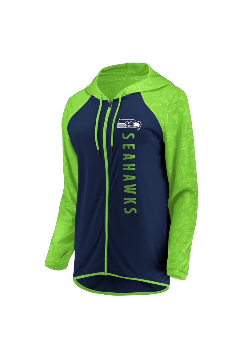 Women's Fanatics Branded College Navy Seattle Seahawks Forever Fan Logo Full-Zip Hoodie, Alternate, color, NAVY