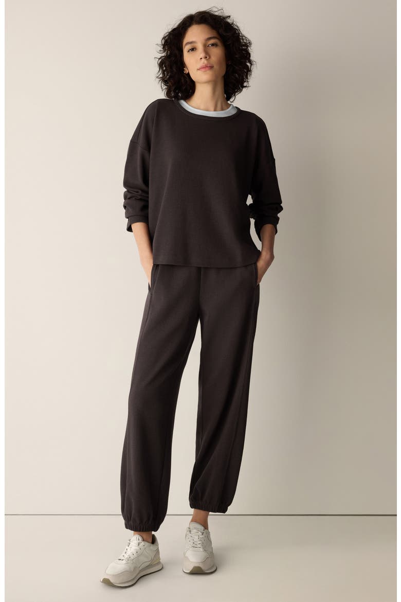 Waffle Ankle Jogger Pants, Alternate, color, COFFEE
