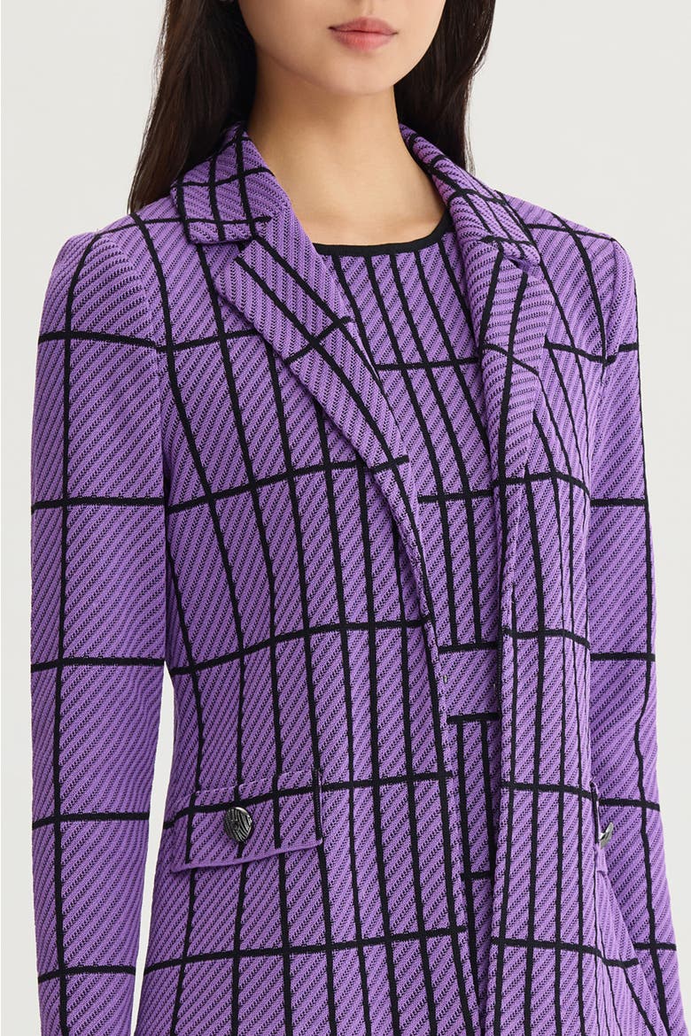 Grid Knit Jacket, Alternate, color, Sunset Purple/Black