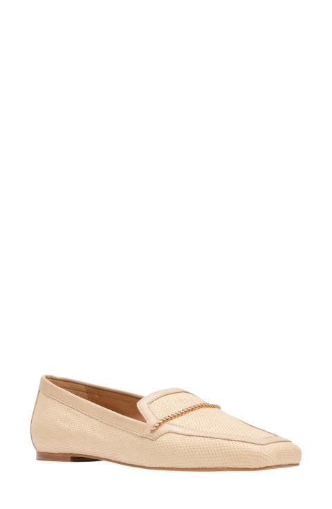 Ariane Raffia Chain Embellished Loafer (Women)