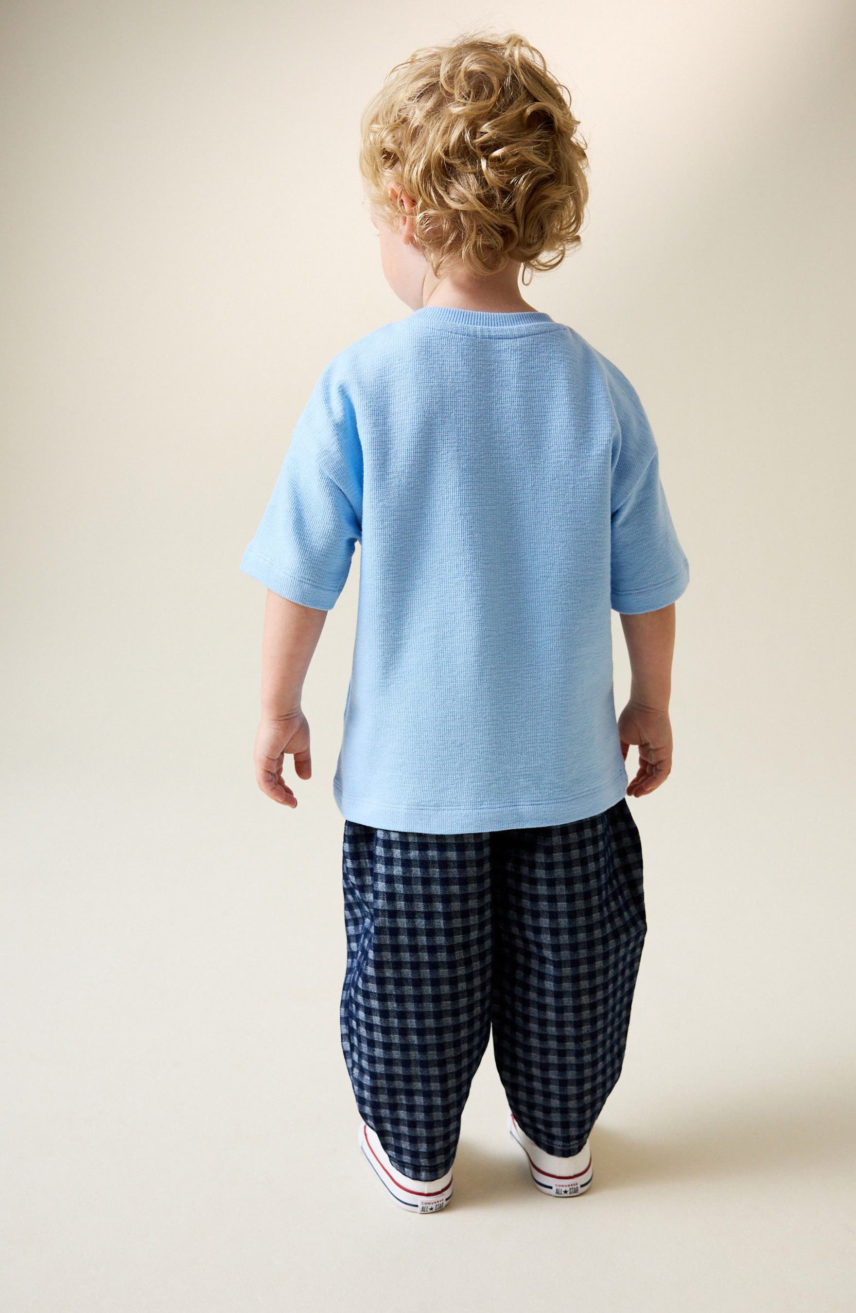 NEXT Kids' Checkerboard Print Barrel Leg Jeans — фото 7