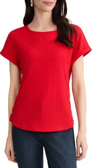 Jones New York Textured Button Detail Top