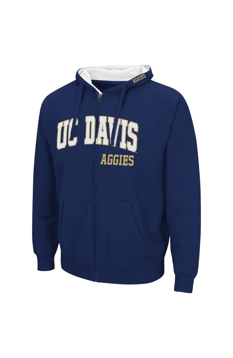 COLOSSEUM Men's Colosseum Navy UC Davis Aggies Arch & Logo 3.0 Full-Zip Hoodie, Alternate, color, 