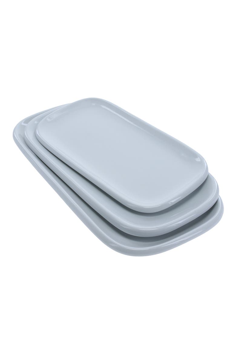 Set of 3 Assorted Impulse Rectangular Platters, Main, color, WHITE