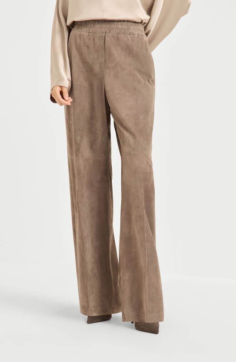 Brunello Cucinelli Loose Track trousers, Alternate, color, Mud