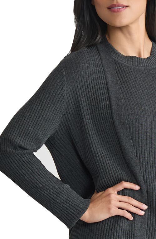 Jones New York Sutton Rib Cardigan In Gray