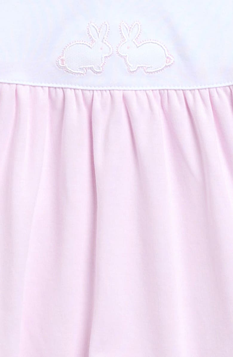Kissy Kissy Bunny Appliqué Pima Cotton Dress & Bloomers Set, Alternate, color, Pink/ White
