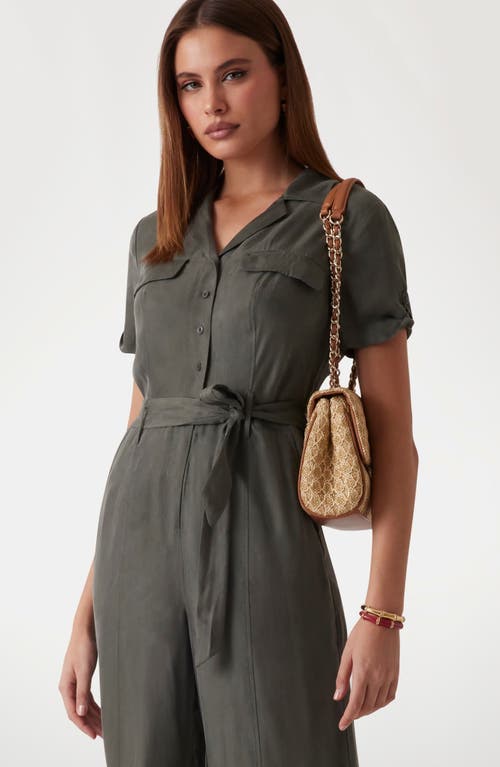 Guess Nalini Tie Waist Jumpsuit In Green