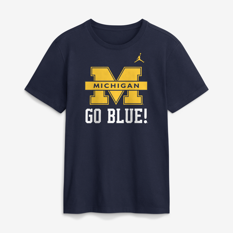 Men's Jordan Brand Navy Michigan Wolverines Primetime Logo Mantra T-Shirt