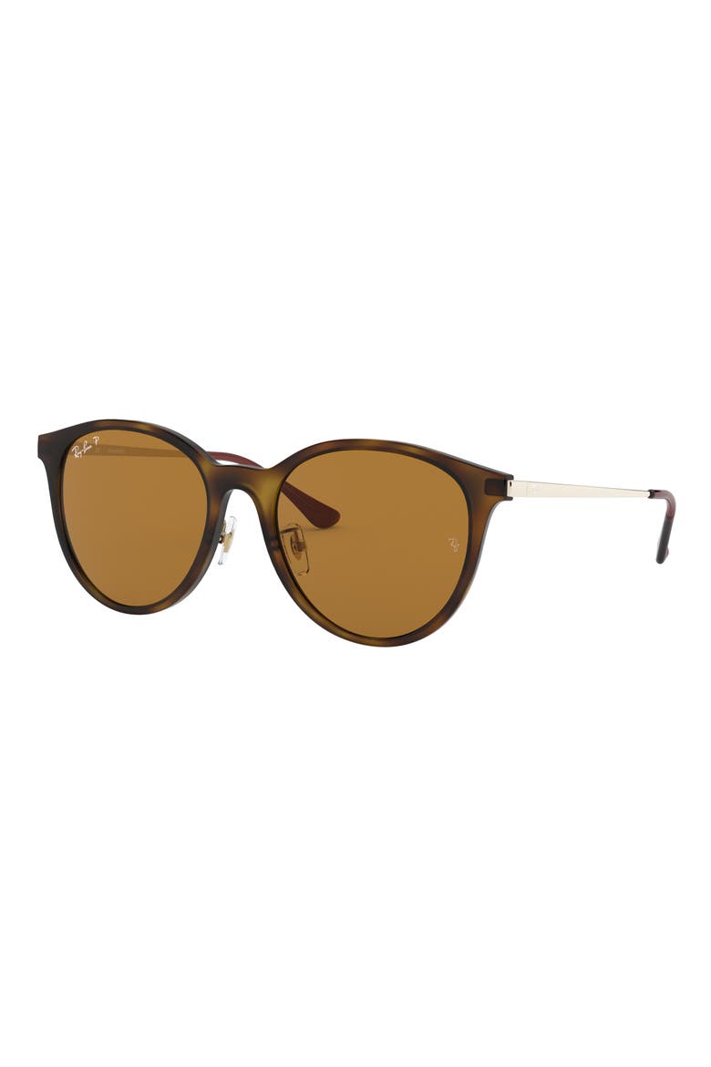 55mm Polarized Square Sunglasses, Alternate, color, LIGHT HAVANA / BROWN