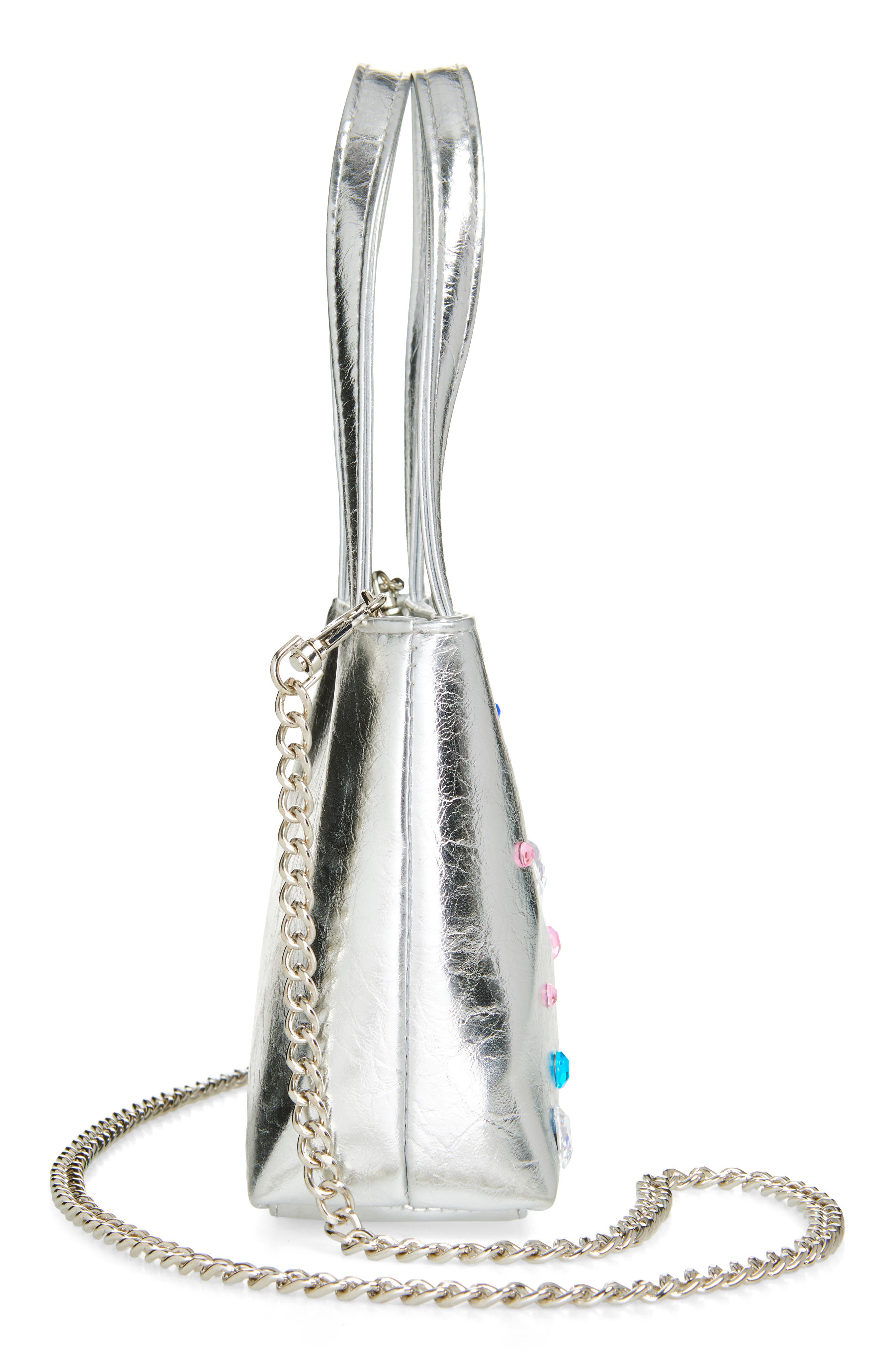 Ruby 
Ry Kids
 Silver Crystal Detail Tote, Alternate, color, Silver