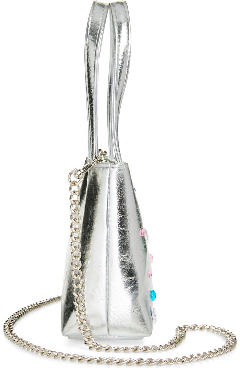 Ruby & Ry Kids' Silver Crystal Detail Tote, Alternate, color, Silver