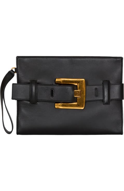 Anthem smooth leather clutch