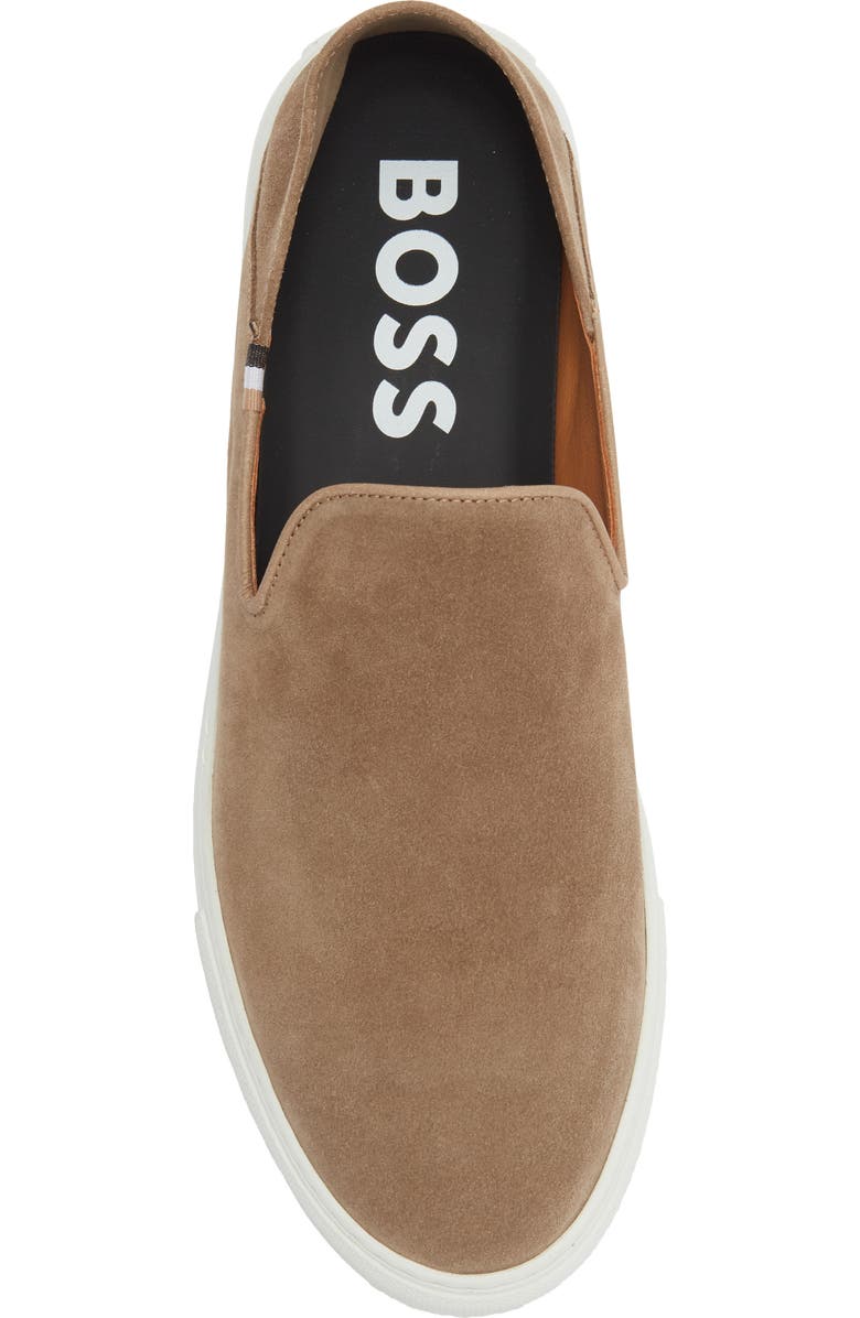 BOSS Rey Suede Slip-On Sneaker, Alternate, color, Medium Beige
