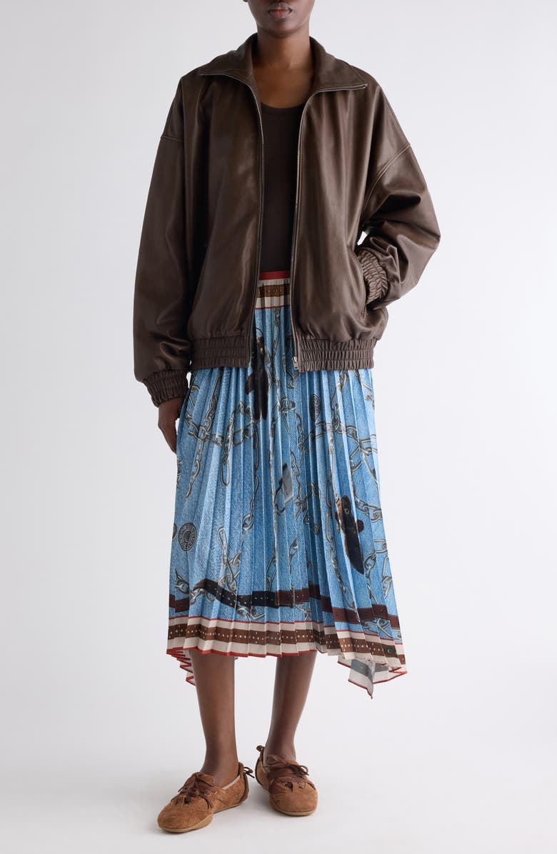 Acne Studios Lambskin Leather Blouson Jacket, Alternate, color, Dark Brown