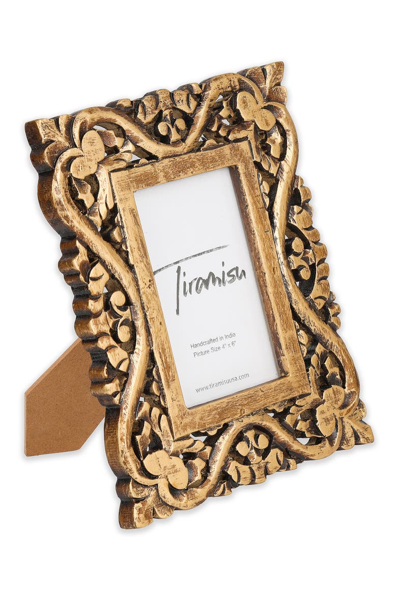 Luxe Wood Carved Picture Frame, Alternate, color, GOLD/ ANTIQUE