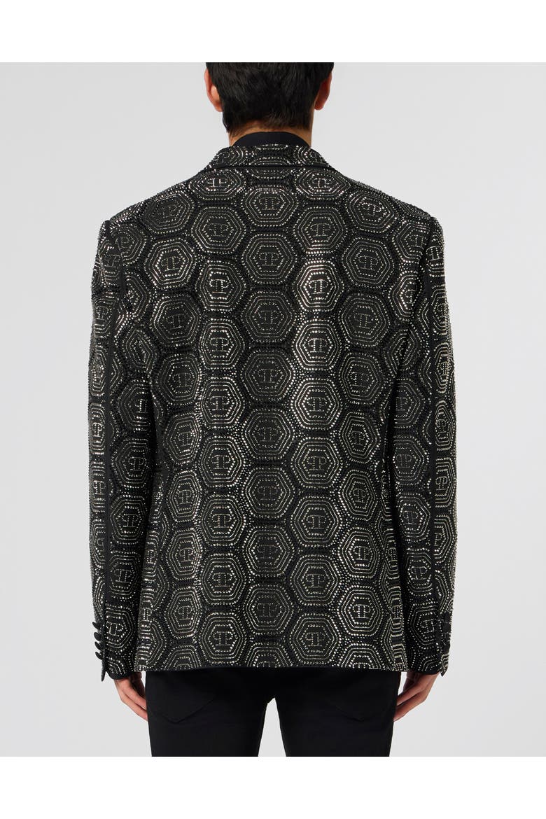 Lord Fit Blazer Bling Monogram Men, Alternate, color, black
