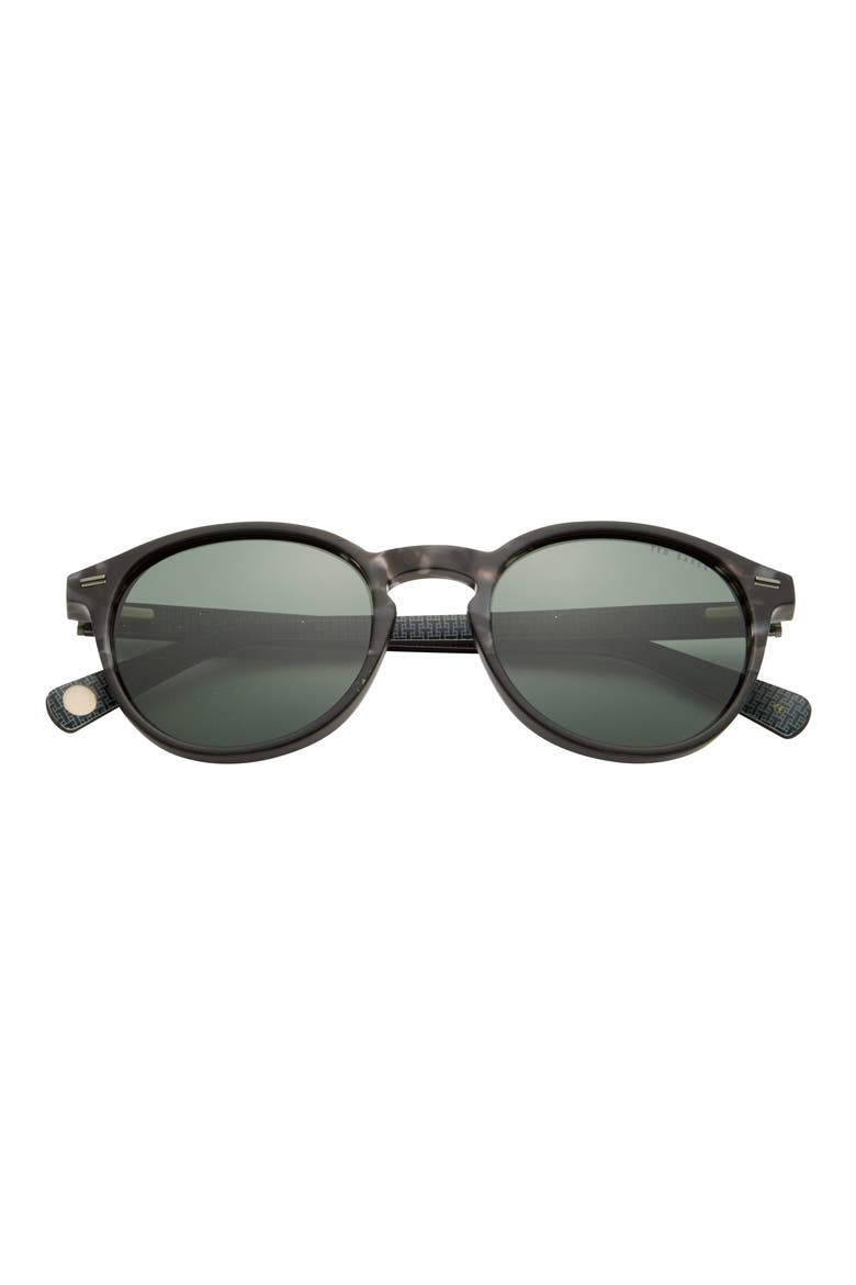 50mm Polarized Round Sunglasses, Main, color, GREY