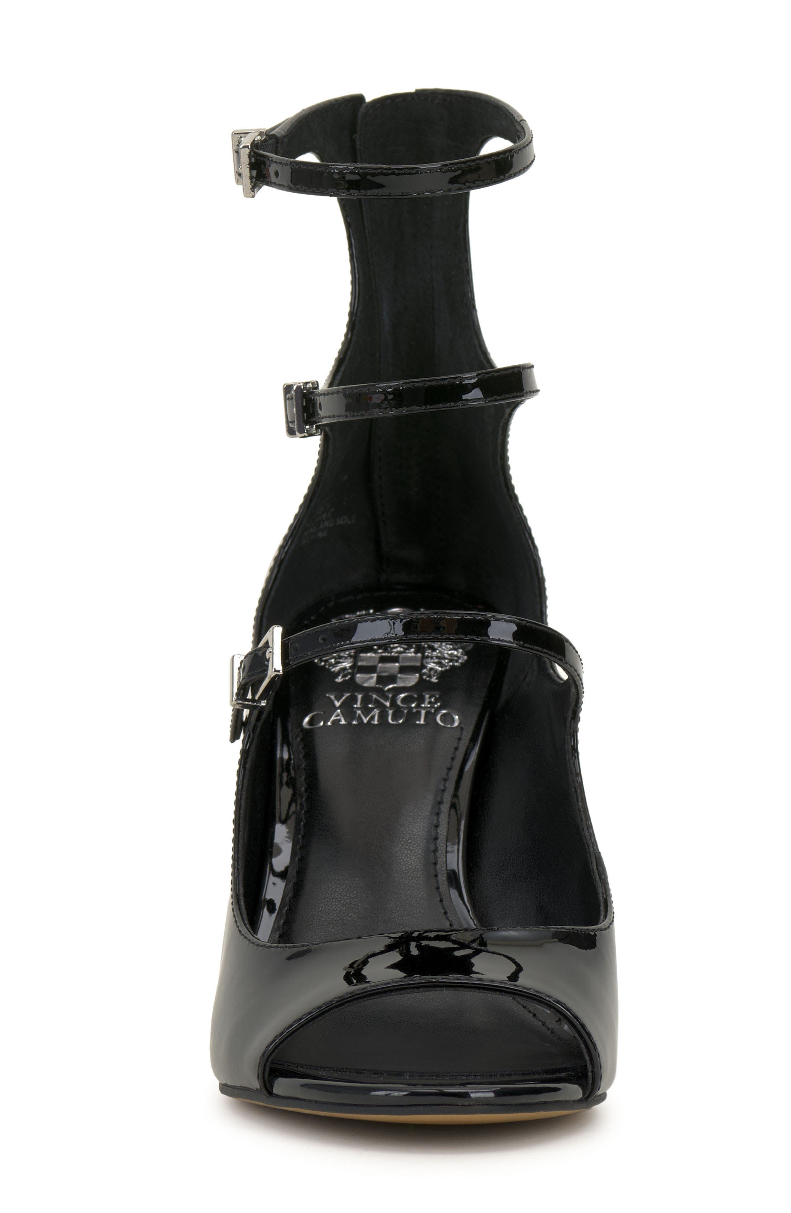 Vince Camuto Anika Buckle Strap Open Toe Pump, Alternate, color, 