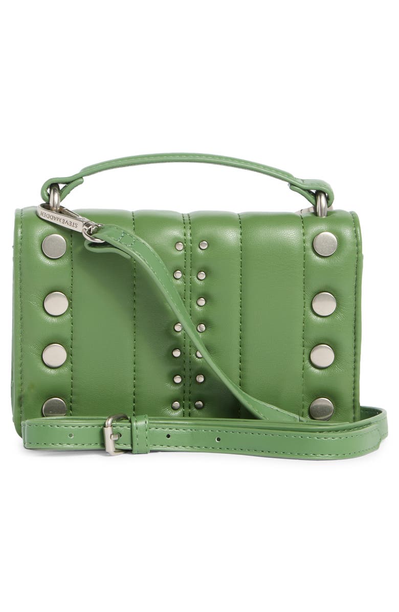 Steve Madden Studded Wallet on a Crossbody Strap, Alternate, color, Wild Green