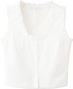 MANGO Embroidered Sleeveless Crop Top
