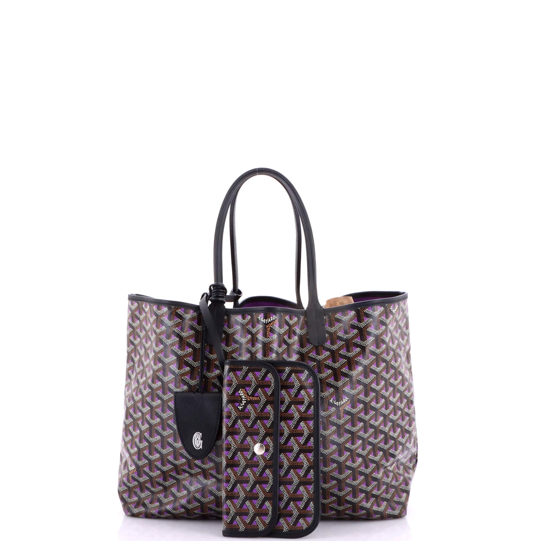 Pre-Owned Goyard Saint Louis Tote Claire Voie Coated Canvas PM, Alternate, color, Purple