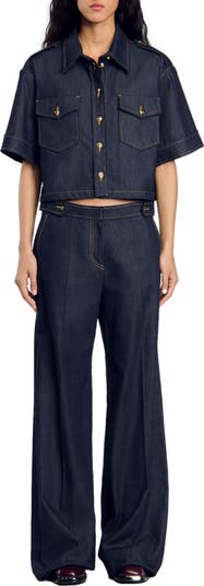 【BAON】Yand Summer Raw Denim Wide Pants Tall Raw Waistband Wide Leg Jeans | boohoo